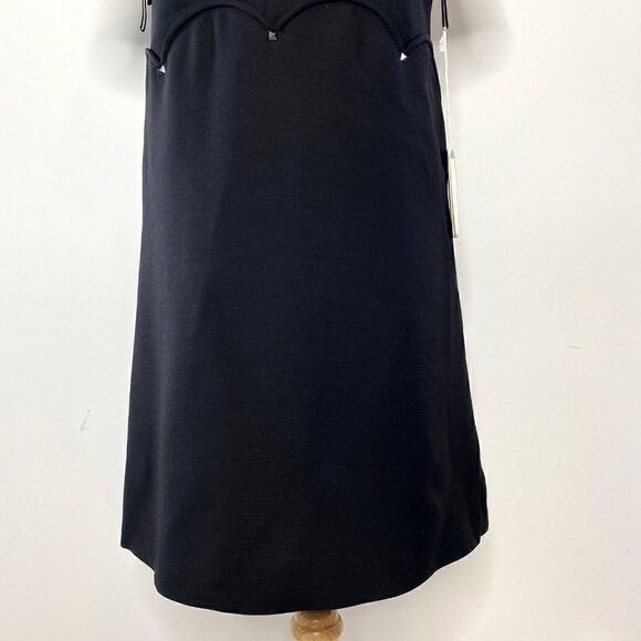 NEW Valentino Scalloped Silk Wool Shift Dress - Picture 5 of 10